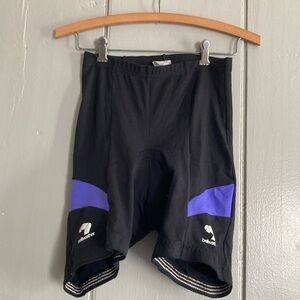 Bellwether Mens Cycling Shorts M Black Purple Compression Pocket Padded Logo